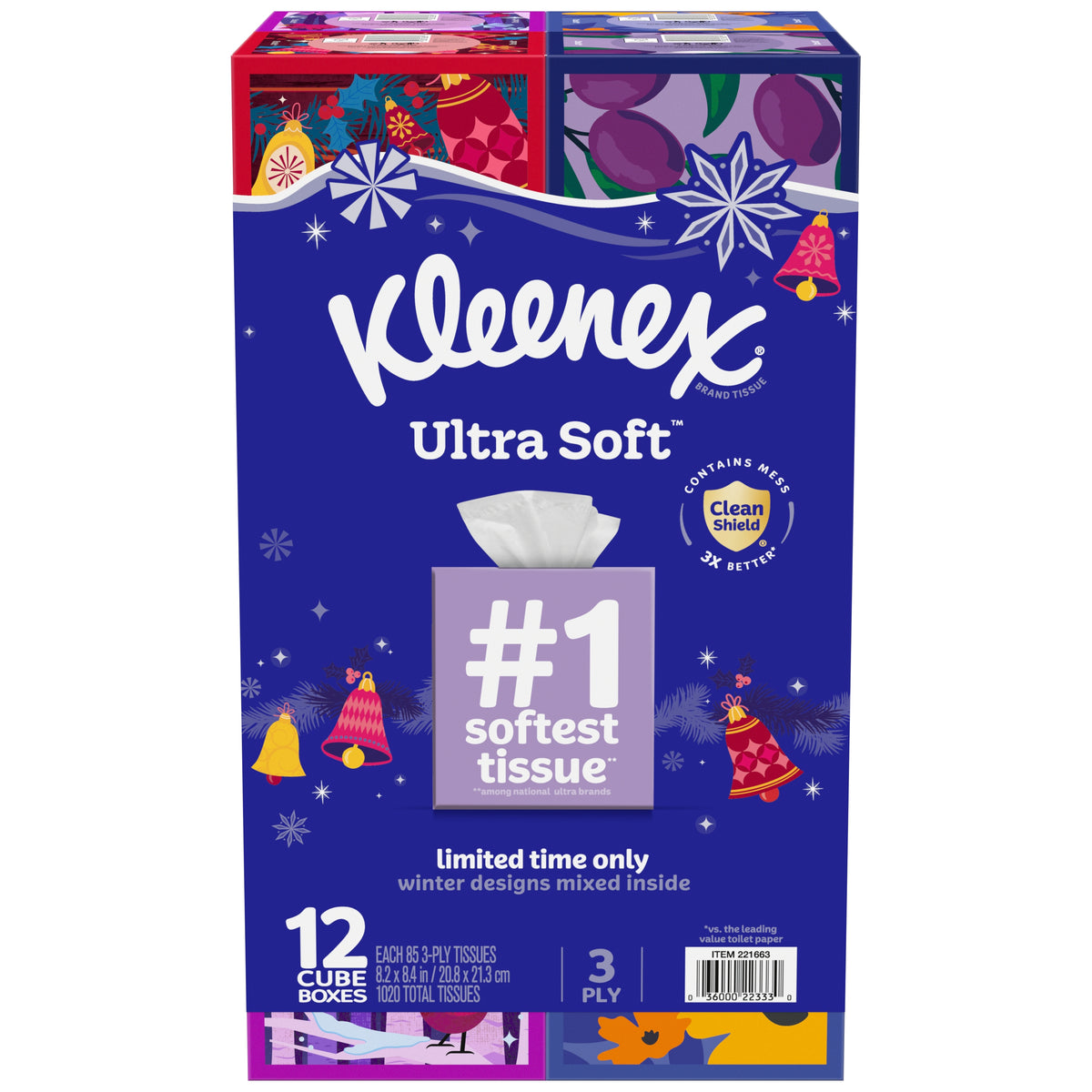 Kleenex Ultra Soft Facial Tissue, 3-Ply, Cube Box, 85 Tissues, 12 ct - product image 7