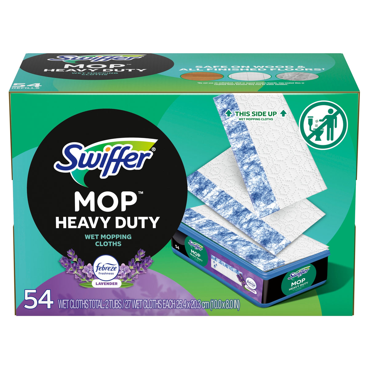 Swiffer Mop Wet Mopping Cloths, Heavy Duty, Lavender Scent, 54 ct - product image 1