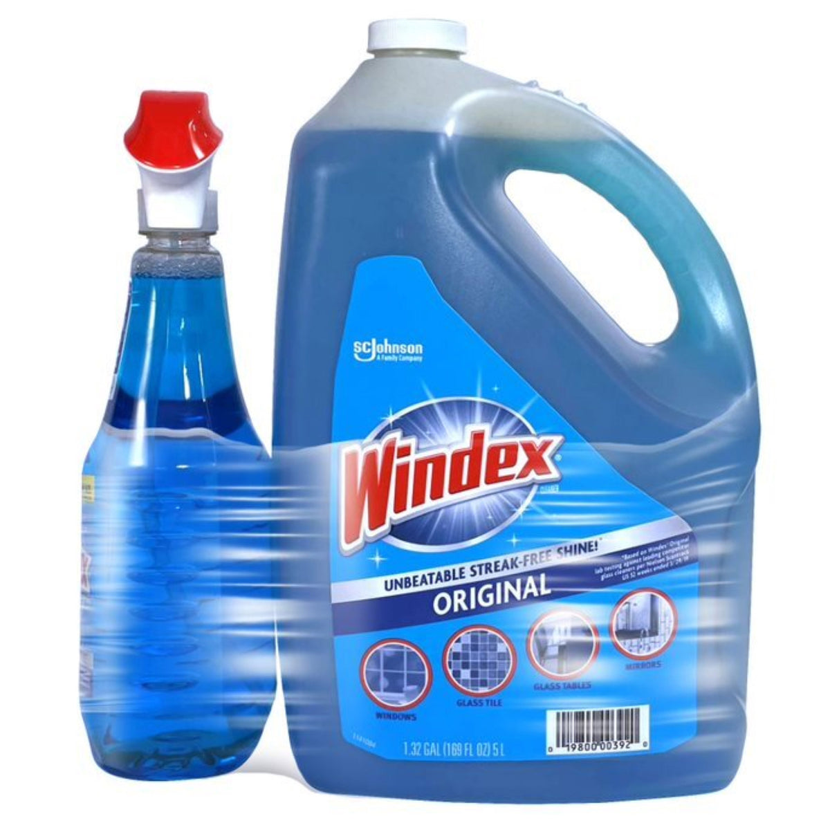 Windex Original Glass Cleaner, 32 fl oz + 169 fl oz Refill - product image 4