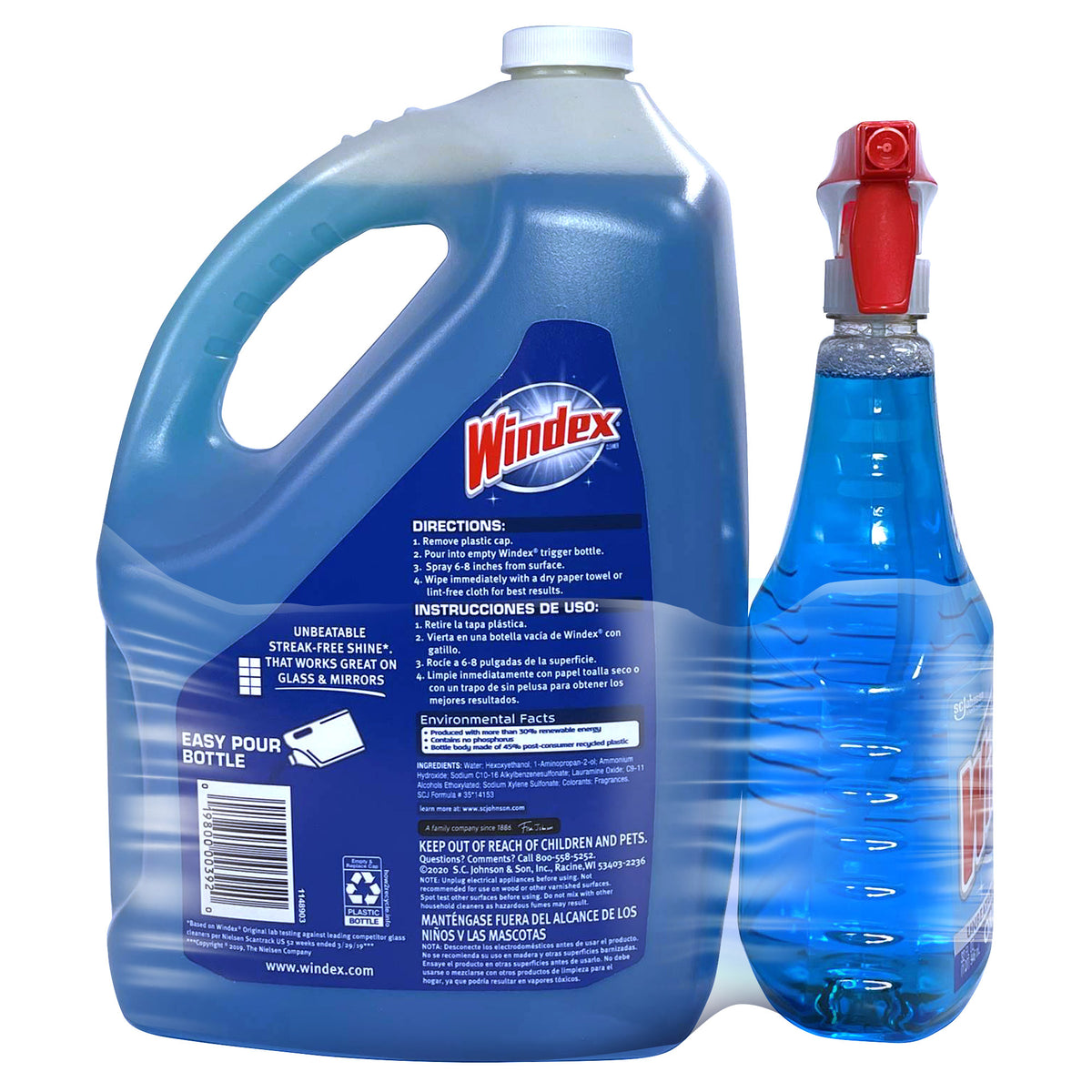 Windex Original Glass Cleaner, 32 fl oz + 169 fl oz Refill - product image 3