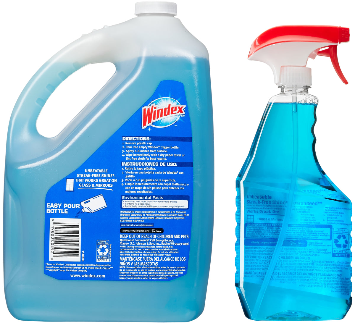 Windex Original Glass Cleaner, 32 fl oz + 169 fl oz Refill - product image 2