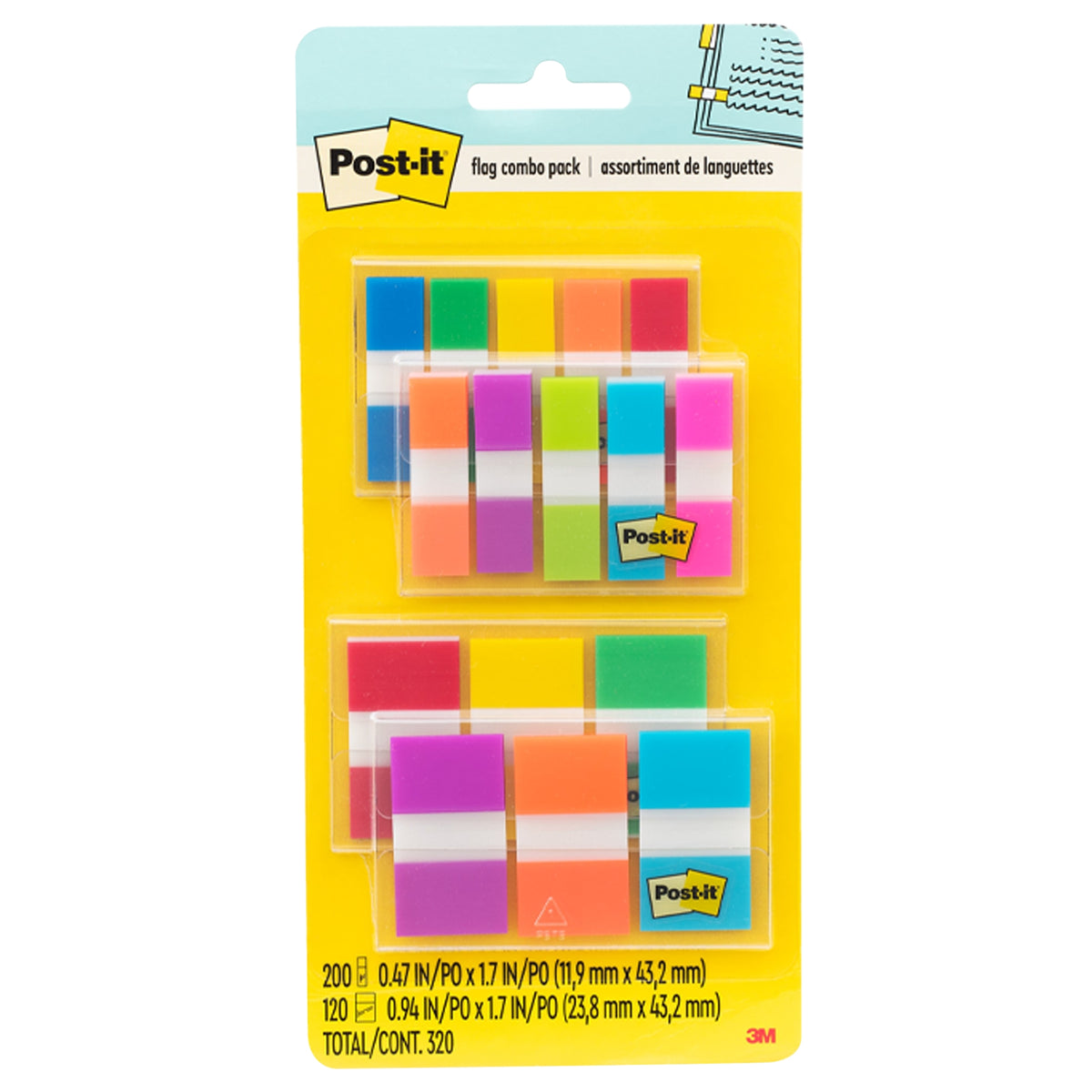 Post-it Flag Combo Pack, Assorted Sizes and Colors, 320 ct - product image 2