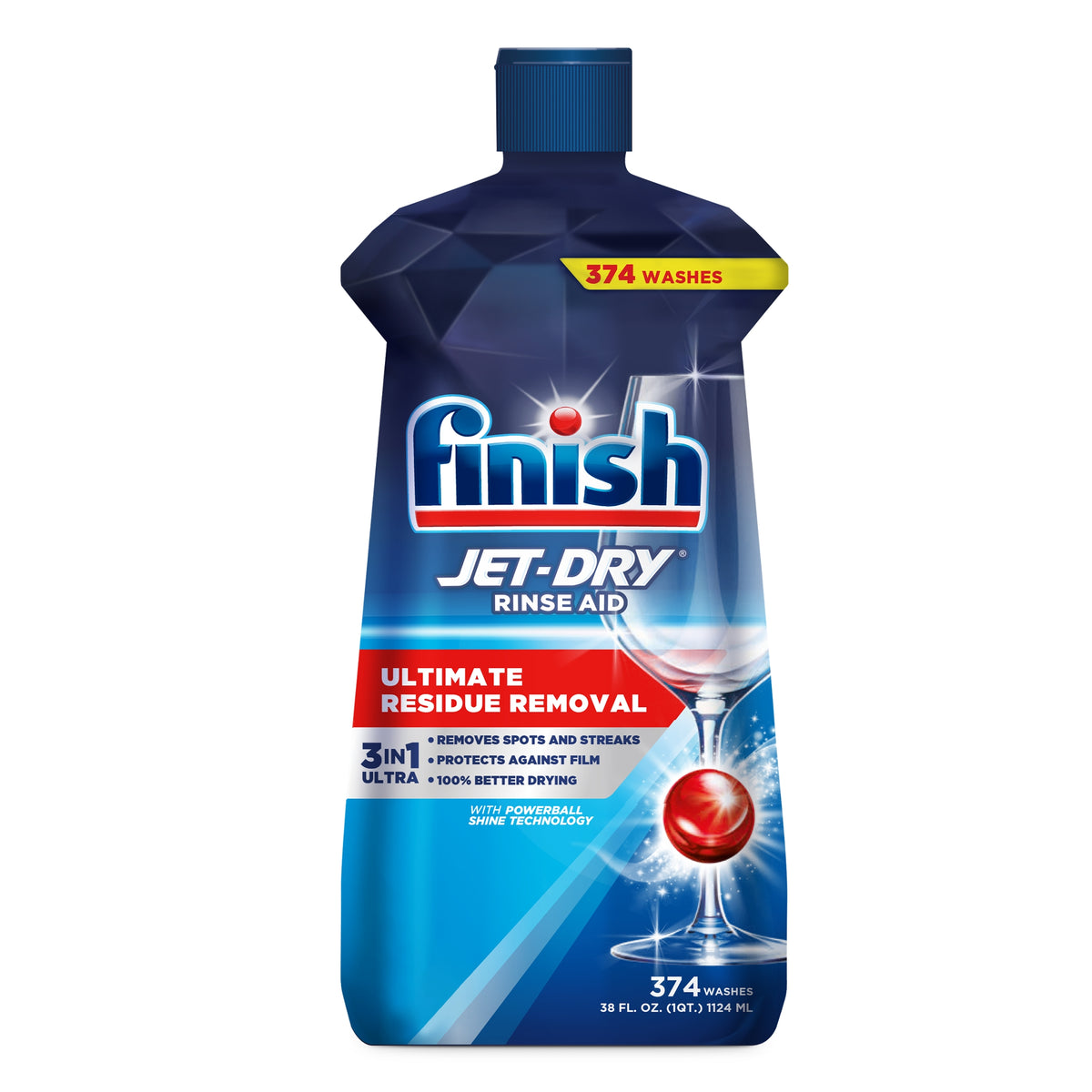 Finish Jet-Dry Ultimate Residue Removal Rinse Aid, 38 fl oz - product image 1