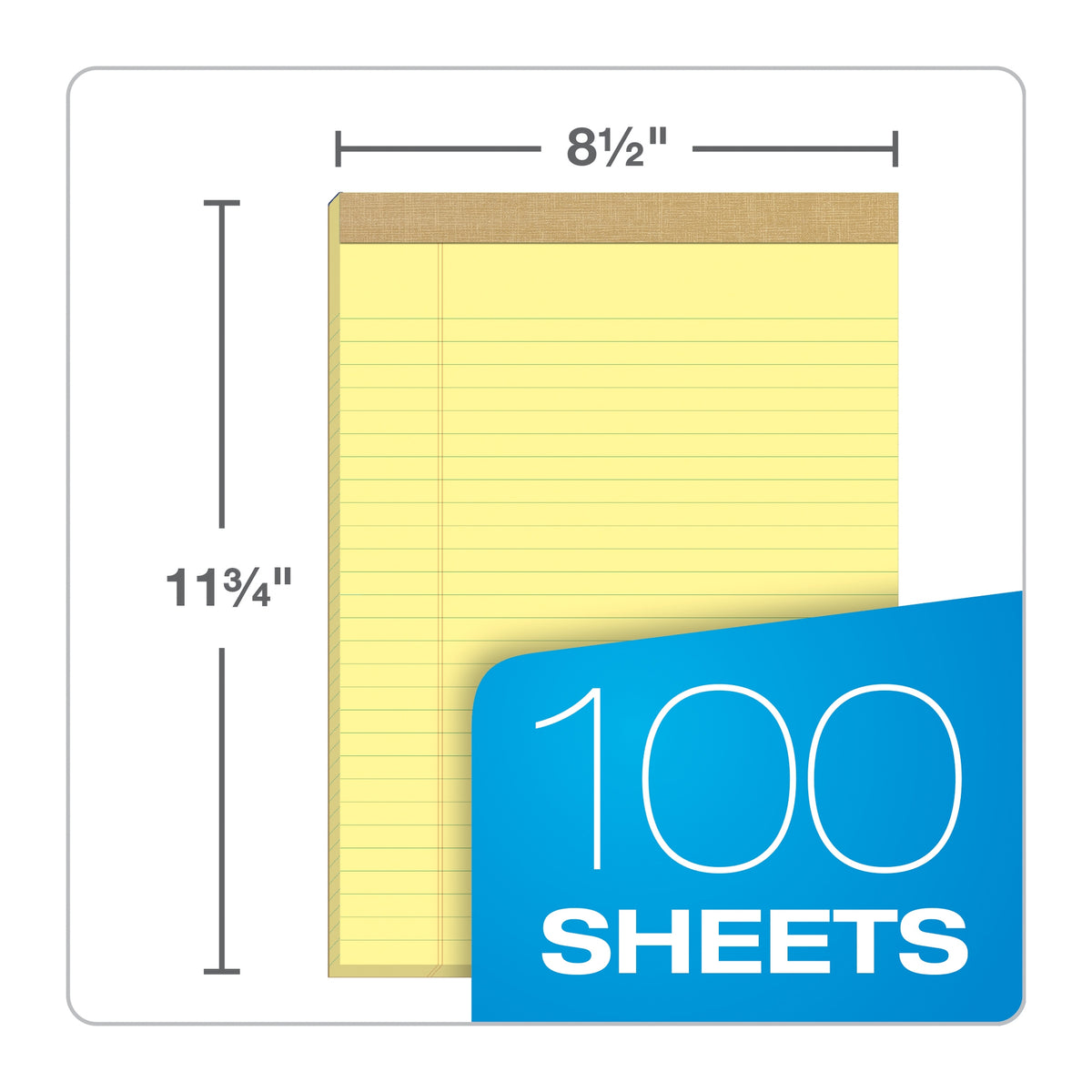TOPS Legal Notepad, Legal Ruled, Canary Yellow, 8-1/2 in x 11-3/4 in, 100 Sheets, 9 Pads - product image 4