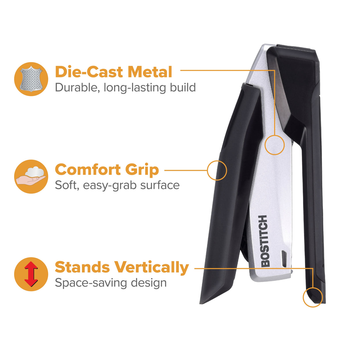 Bostitch Premium Desktop Stapler Value Pack, 28 Sheets, Black/Gray - product image 4