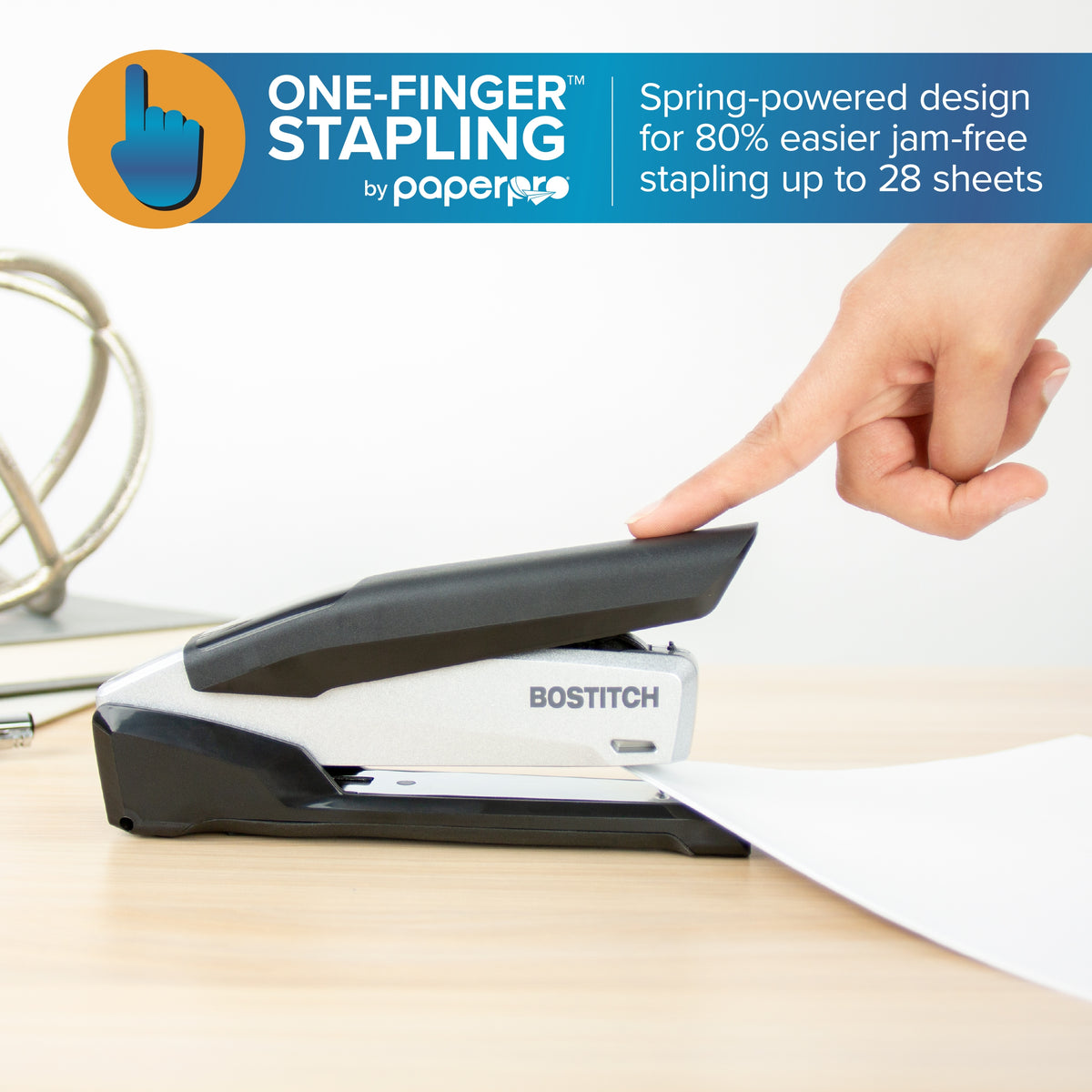 Bostitch Premium Desktop Stapler Value Pack, 28 Sheets, Black/Gray - product image 6