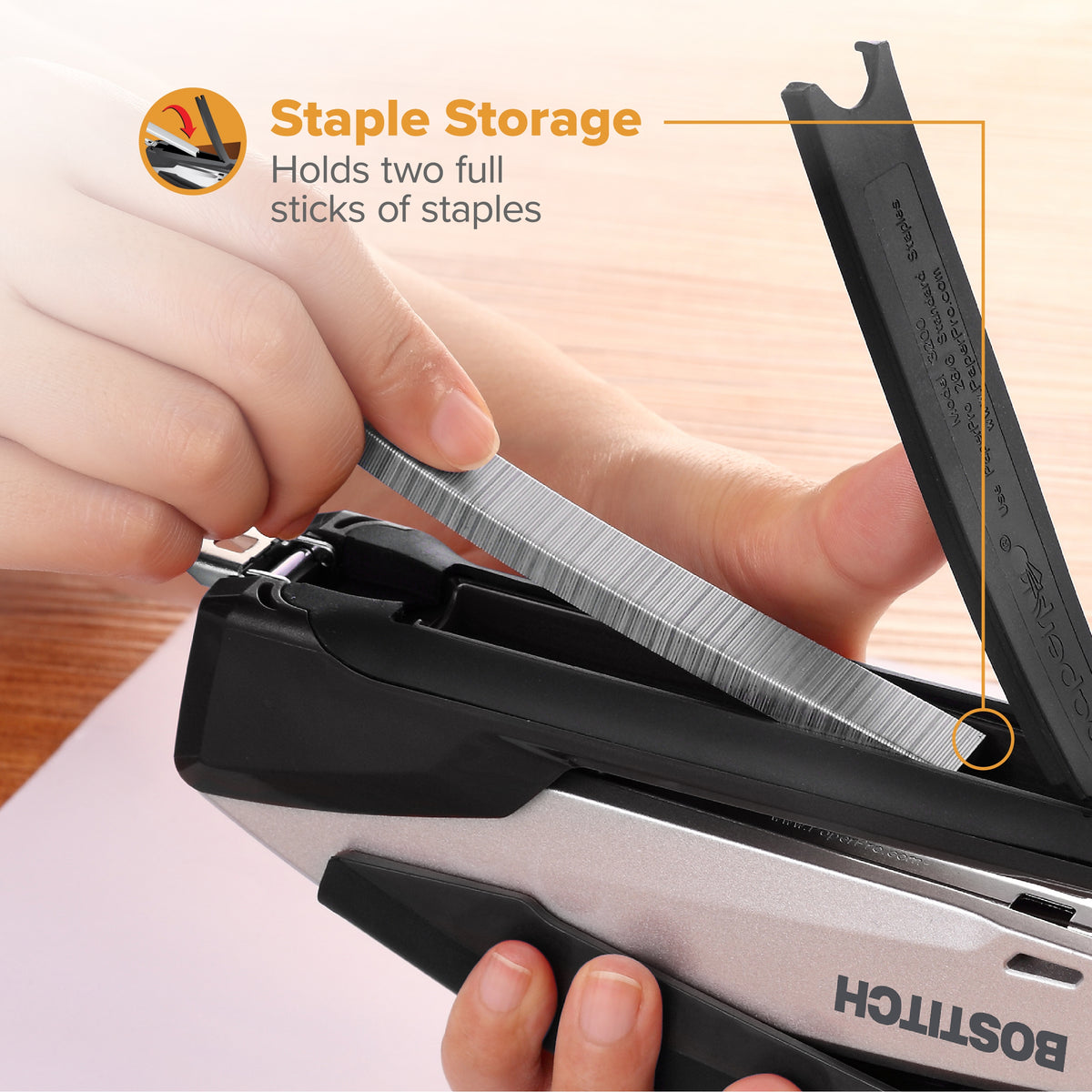 Bostitch Premium Desktop Stapler Value Pack, 28 Sheets, Black/Gray - product image 7