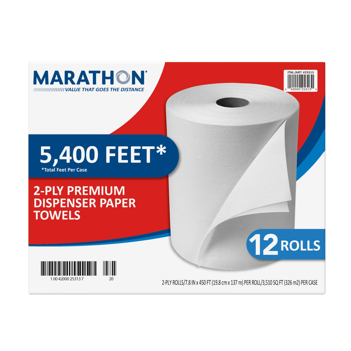 Marathon Dispenser Roll Towels, 2-Ply, Non-perforated, White, 12 ct - product image 11