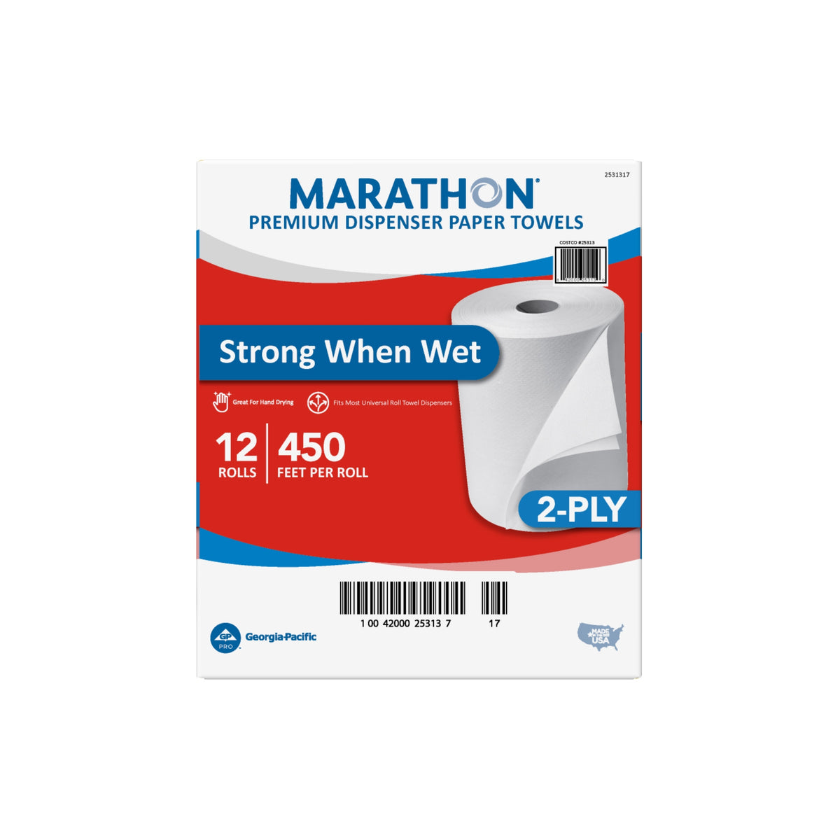 Marathon Dispenser Roll Towels, 2-Ply, Non-perforated, White, 12 ct - product image 12