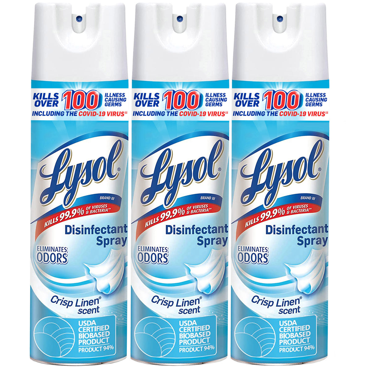 Lysol Disinfectant Spray, Crisp Linen, 19 oz, 3 ct - product image 6