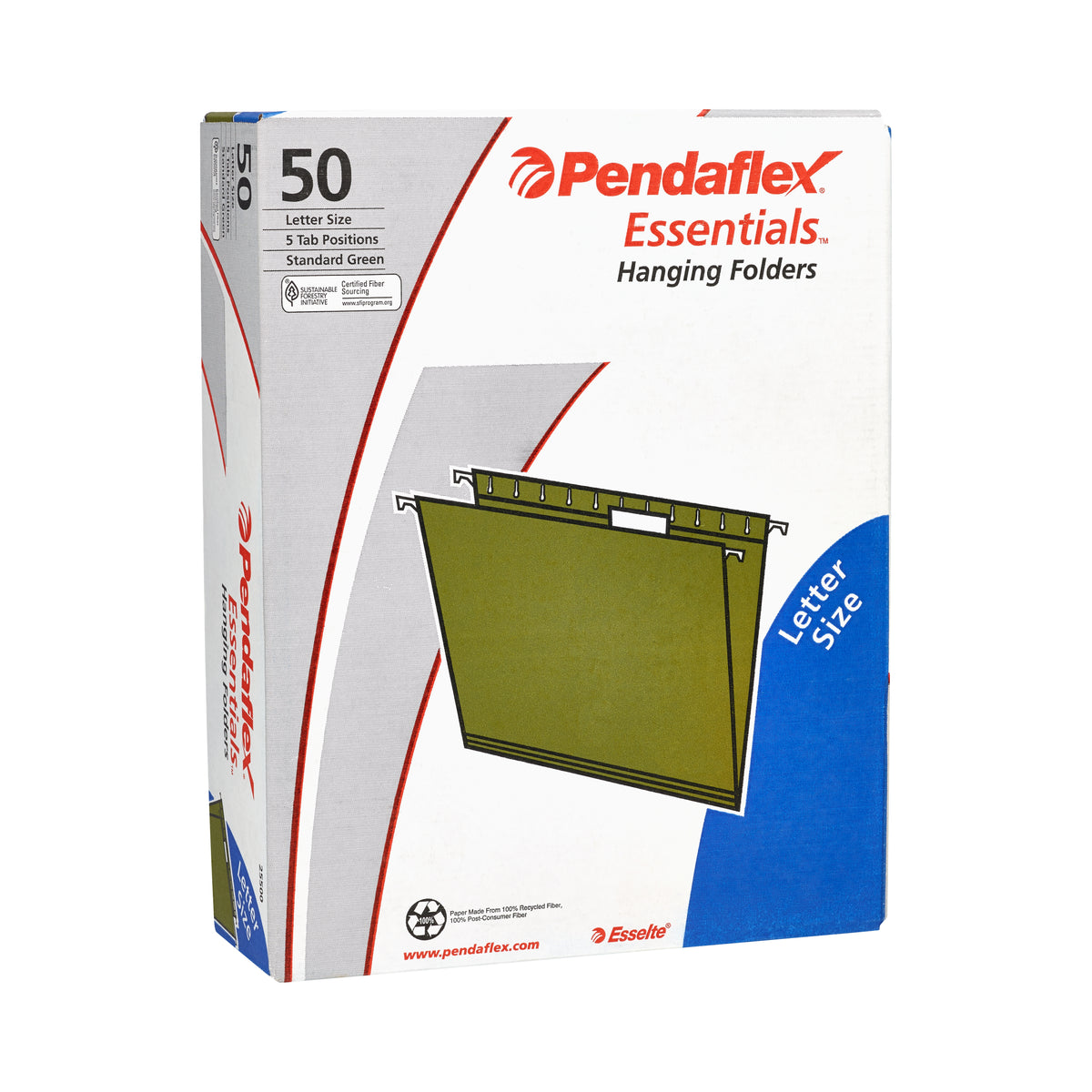 Pendaflex Hanging Folder, 1/5-Cut Tab, Letter, Standard Green, 50 ct - product image 2