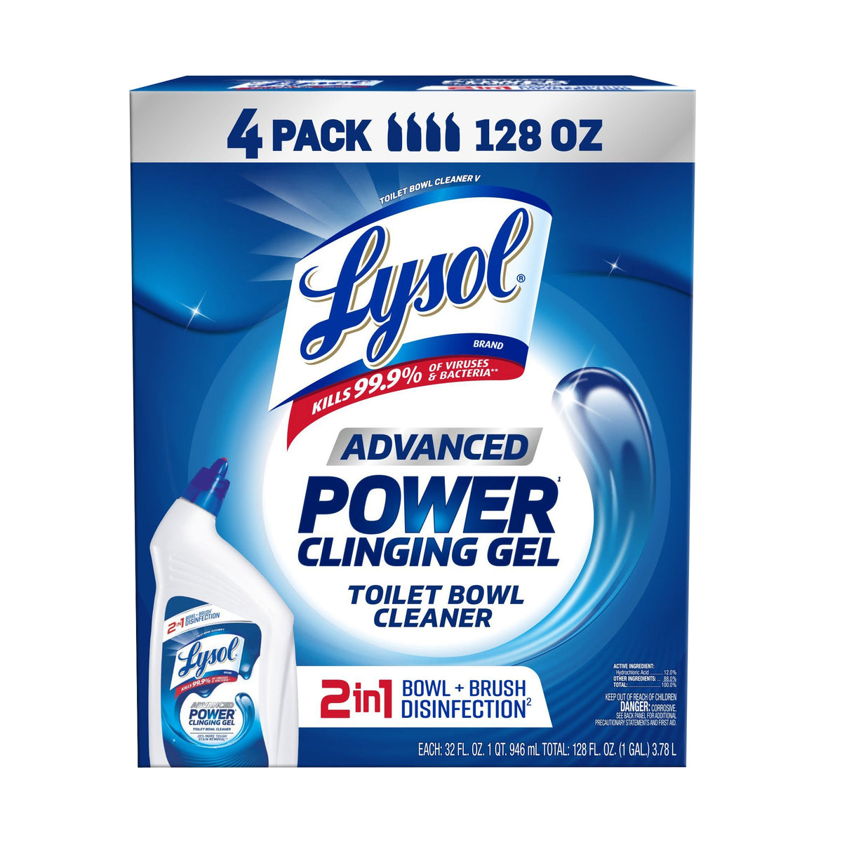 Lysol Advanced Toilet Bowl Cleaner, 32 fl oz, 4 ct - product image 1