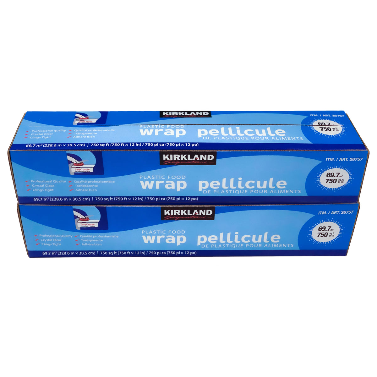 Kirkland Signature Plastic Food Wrap, 12''W x 750'L, 2 ct - product image 1