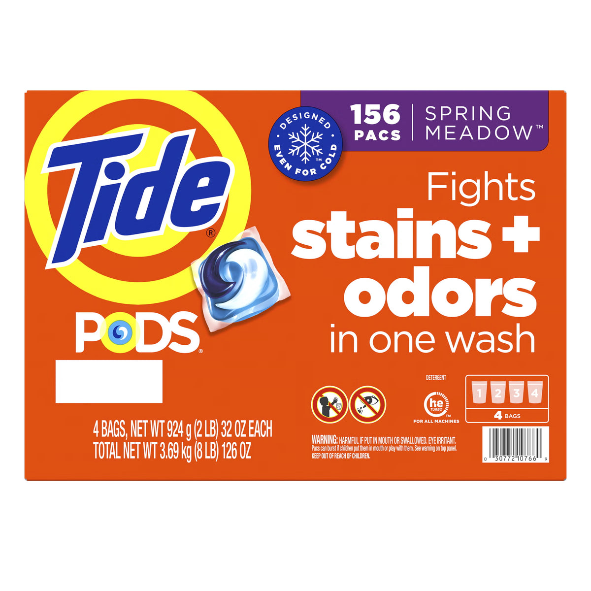 Tide PODS Laundry Detergent, HE Compatible, Spring Meadow, 156 ct - image 1