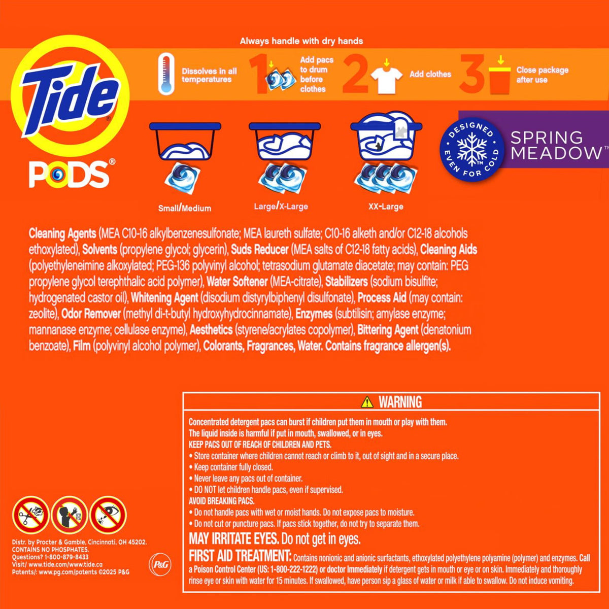 Tide PODS Laundry Detergent, HE Compatible, Spring Meadow, 156 ct - image 2