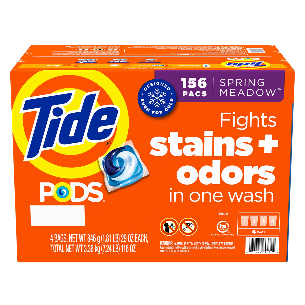 Tide PODS Laundry Detergent, HE Compatible, Spring Meadow, 156 ct - product image 4
