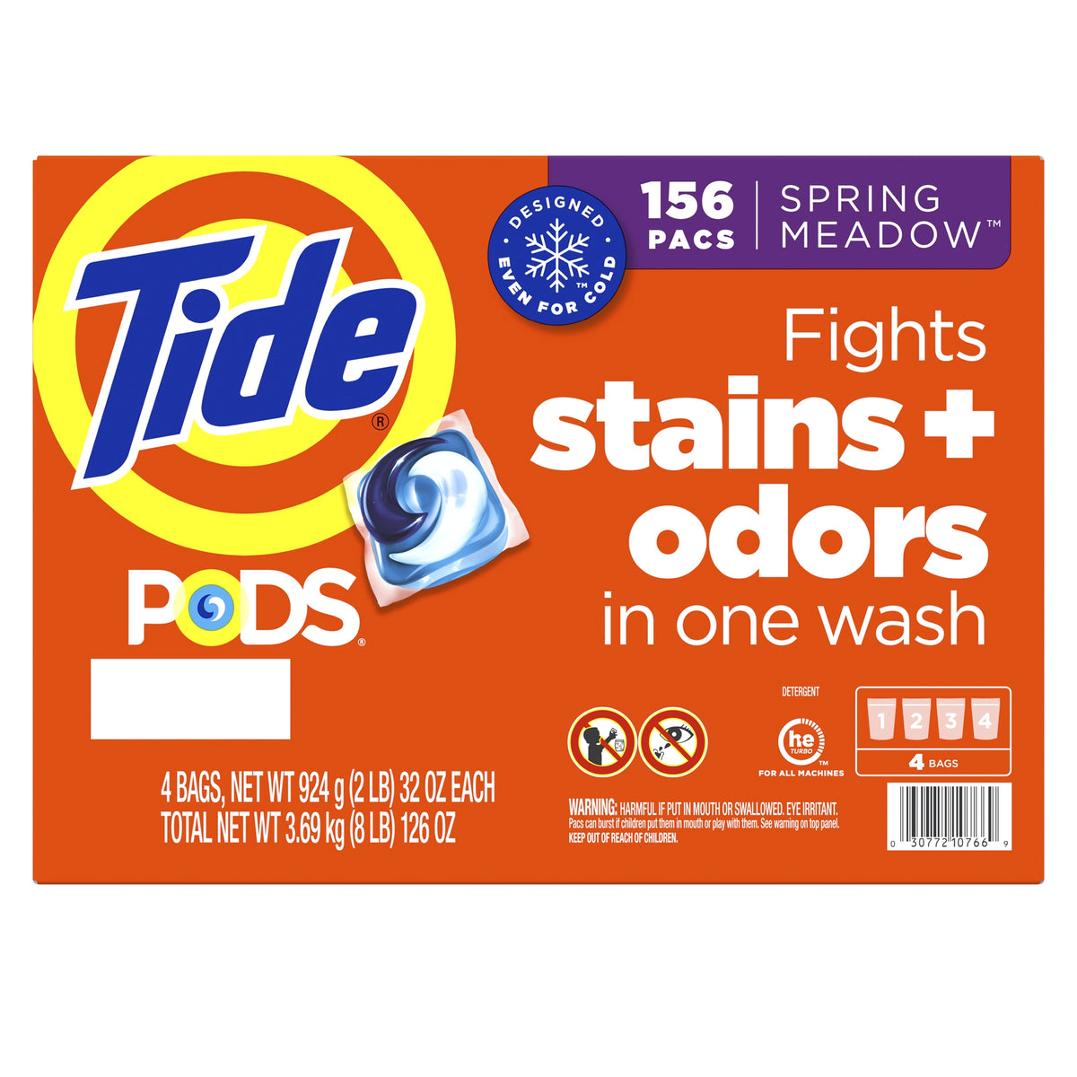 Tide PODS Laundry Detergent, HE Compatible, Spring Meadow, 156 ct - product image 1