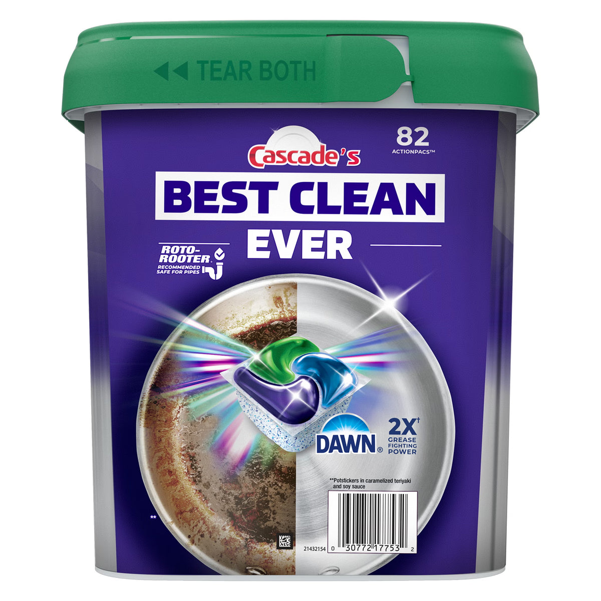 Cascade Platinum Plus ActionPacs Dishwasher Detergent, Fresh Scent, 82 ct - image 2