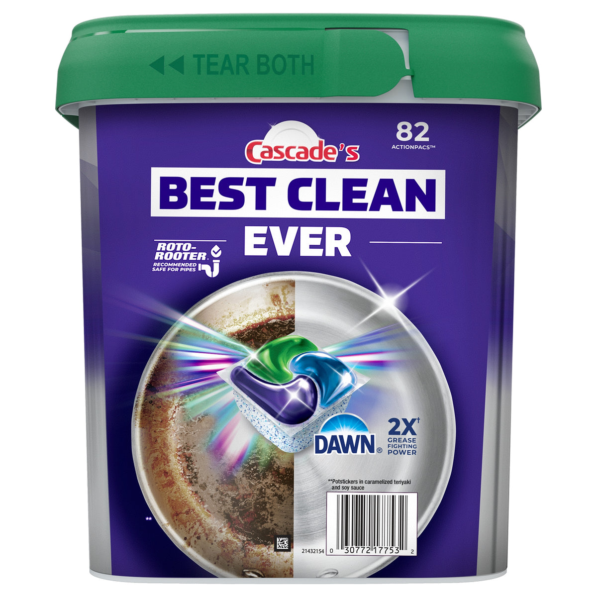 Cascade Platinum Plus ActionPacs Dishwasher Detergent, Fresh Scent, 82 ct - product image 2