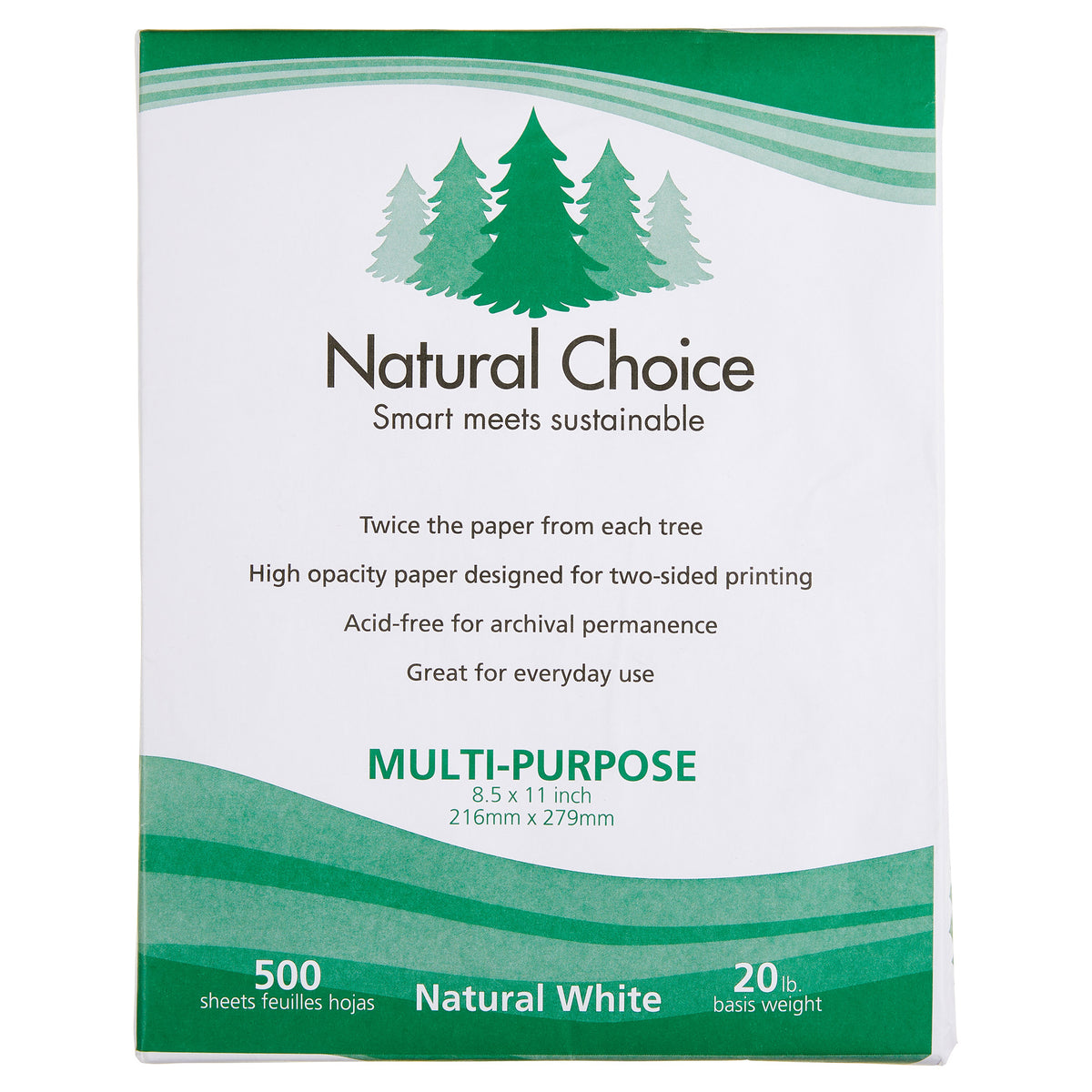 Natural Choice Multi-Purpose Copy Paper, 20 lb, Letter, White, 5000 Sheets - product image 5