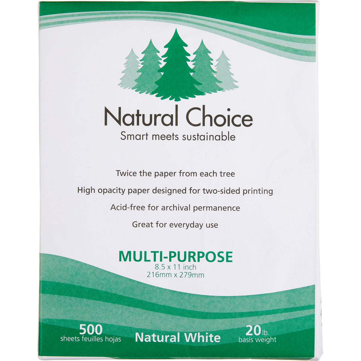 Natural Choice Multi-Purpose Copy Paper, 20 lb, Letter, White, 5000 Sheets - product image 3