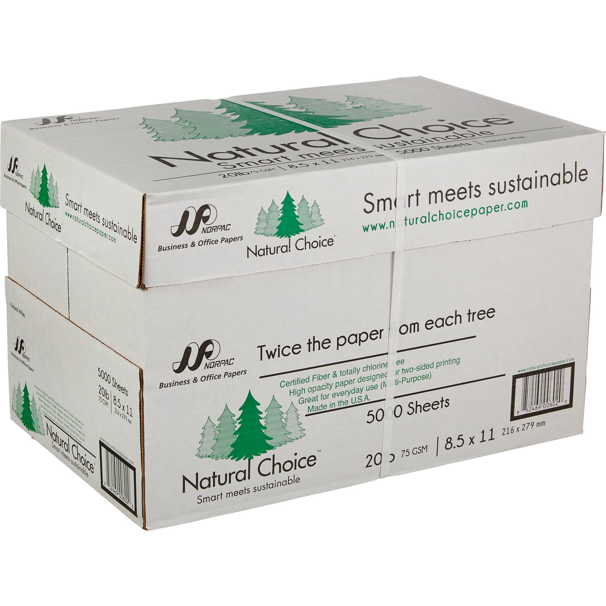 Natural Choice Multi-Purpose Copy Paper, 20 lb, Letter, White, 5000 Sheets - product image 2