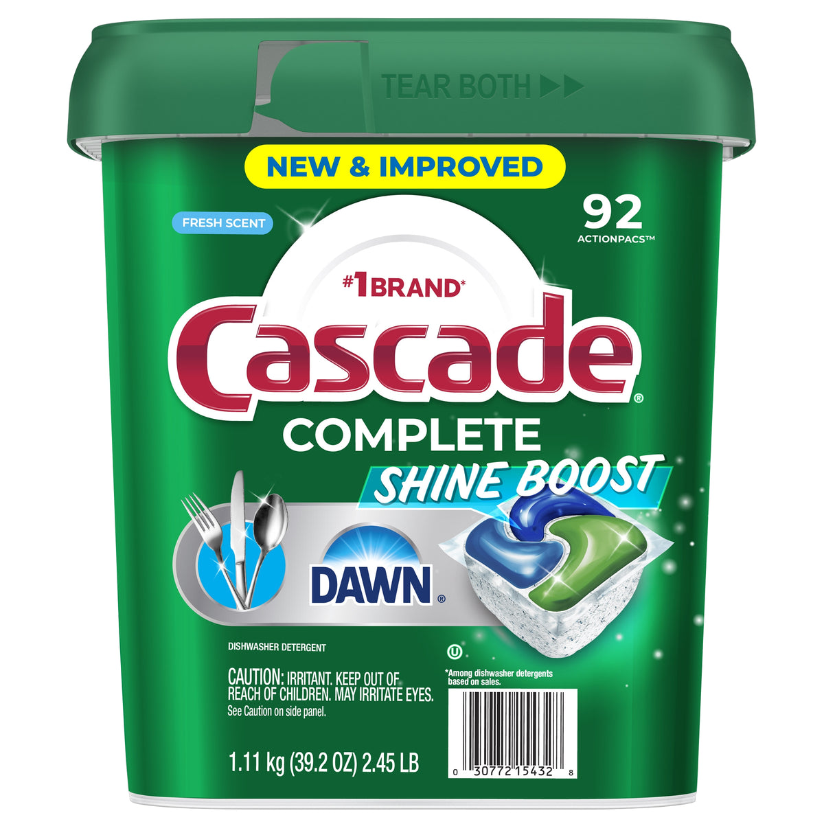Cascade Complete ActionPacs, Shine Boost with Dawn, Fresh Scent, 92 ct - product image 2
