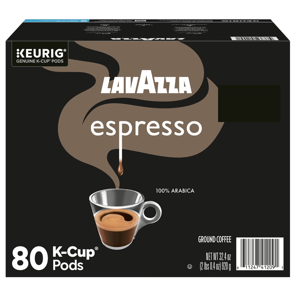 Lavazza Espresso Italiano Espresso Blend, Medium Roast, Keurig K-Cup Pods, 80 ct