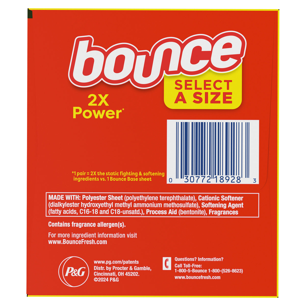 Bounce Fabric Softener Dryer Sheets, Select-a-Size, Outdoor Fresh Scent, 400 ct - product image 4
