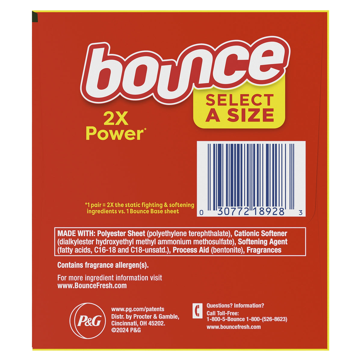 Bounce Fabric Softener Dryer Sheets, Select-a-Size, Outdoor Fresh Scent, 400 ct - product image 3