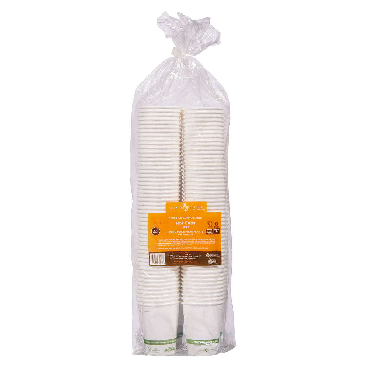 World Centric Compostable Paper Hot Cups, 12 oz, 200 ct - product image 3