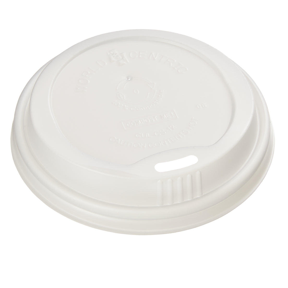 World Centric Compostable Plastic Hot Cup Lids, 12-24 oz, 200 ct - product image 1