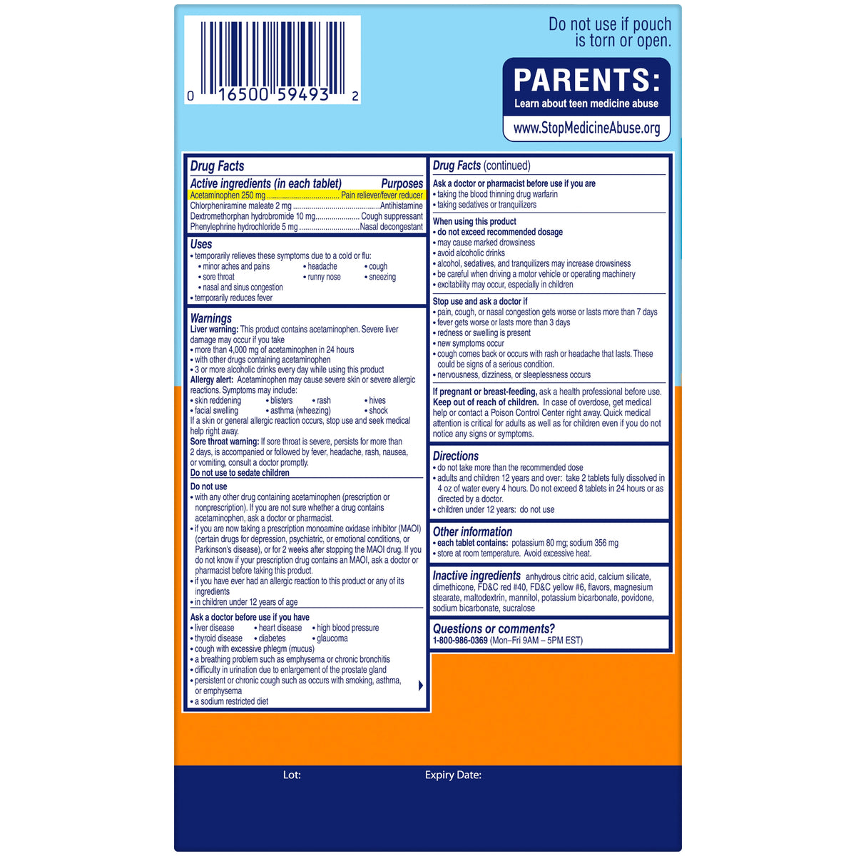 Alka-Seltzer Plus Severe Cold & Flu PowerFast Fizz, Citrus, 2 Tablets per Pouch, 36 ct - product image 2