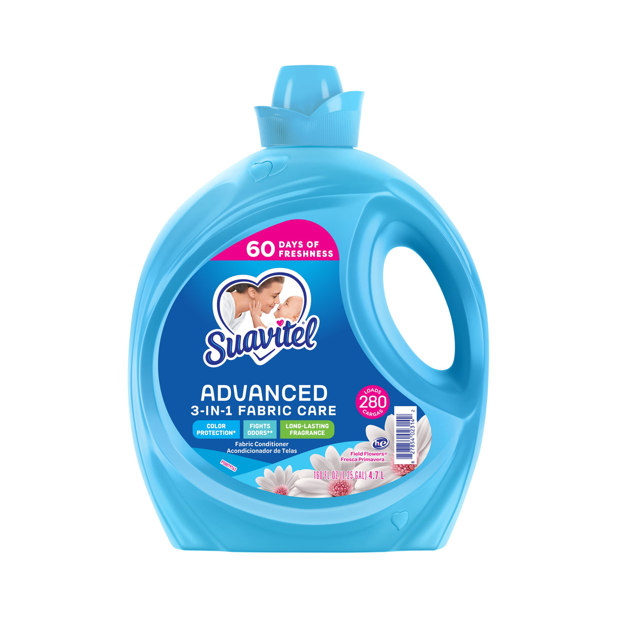 Suavitel Liquid Fabric Conditioner, Advanced Fabric Care, HE Compatible, Field Flowers Scent, 160 fl oz - product image 2