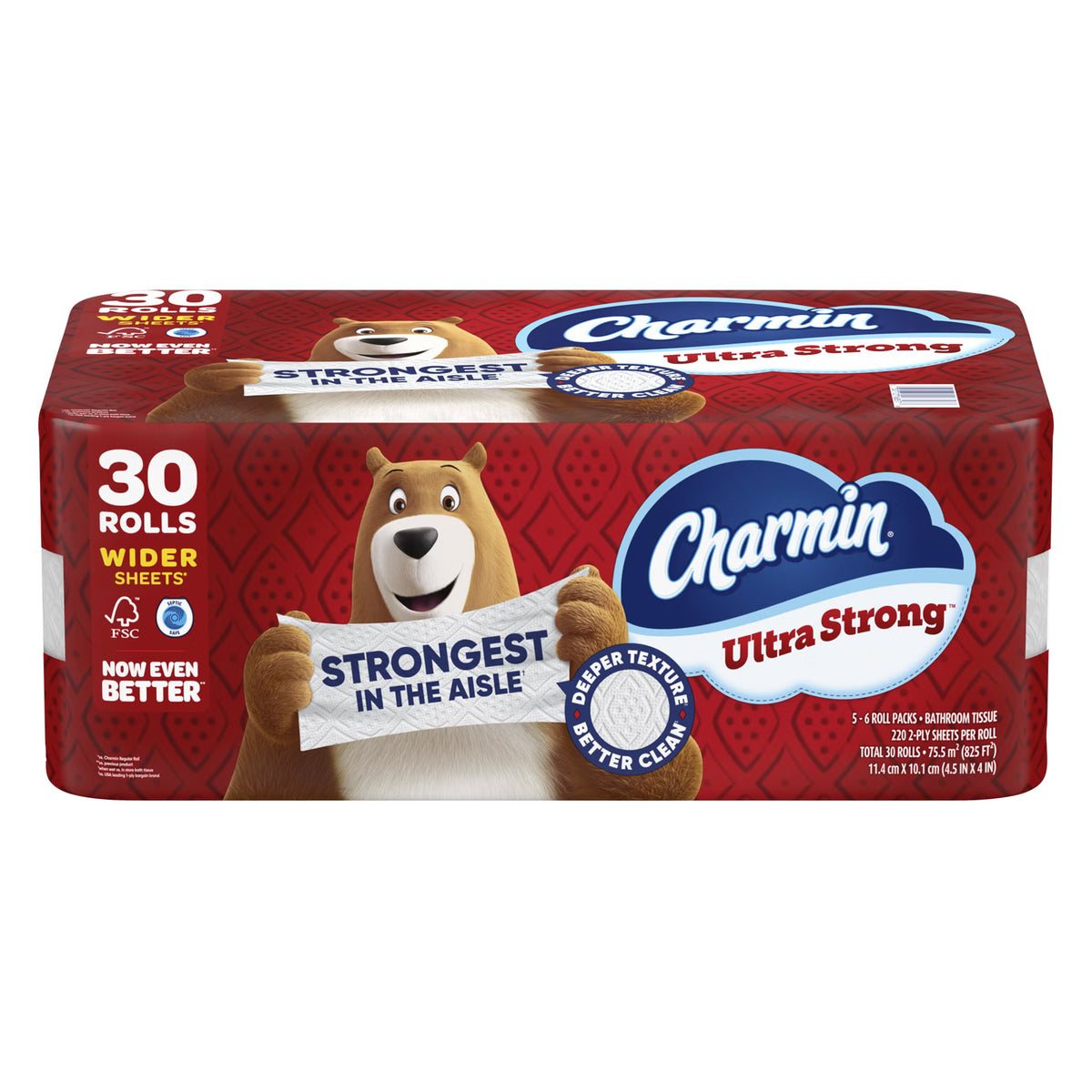 Charmin Ultra Strong Bath Tissue, 2-Ply, 4.5" x 4", 220 Sheets, 30 ct - image 1