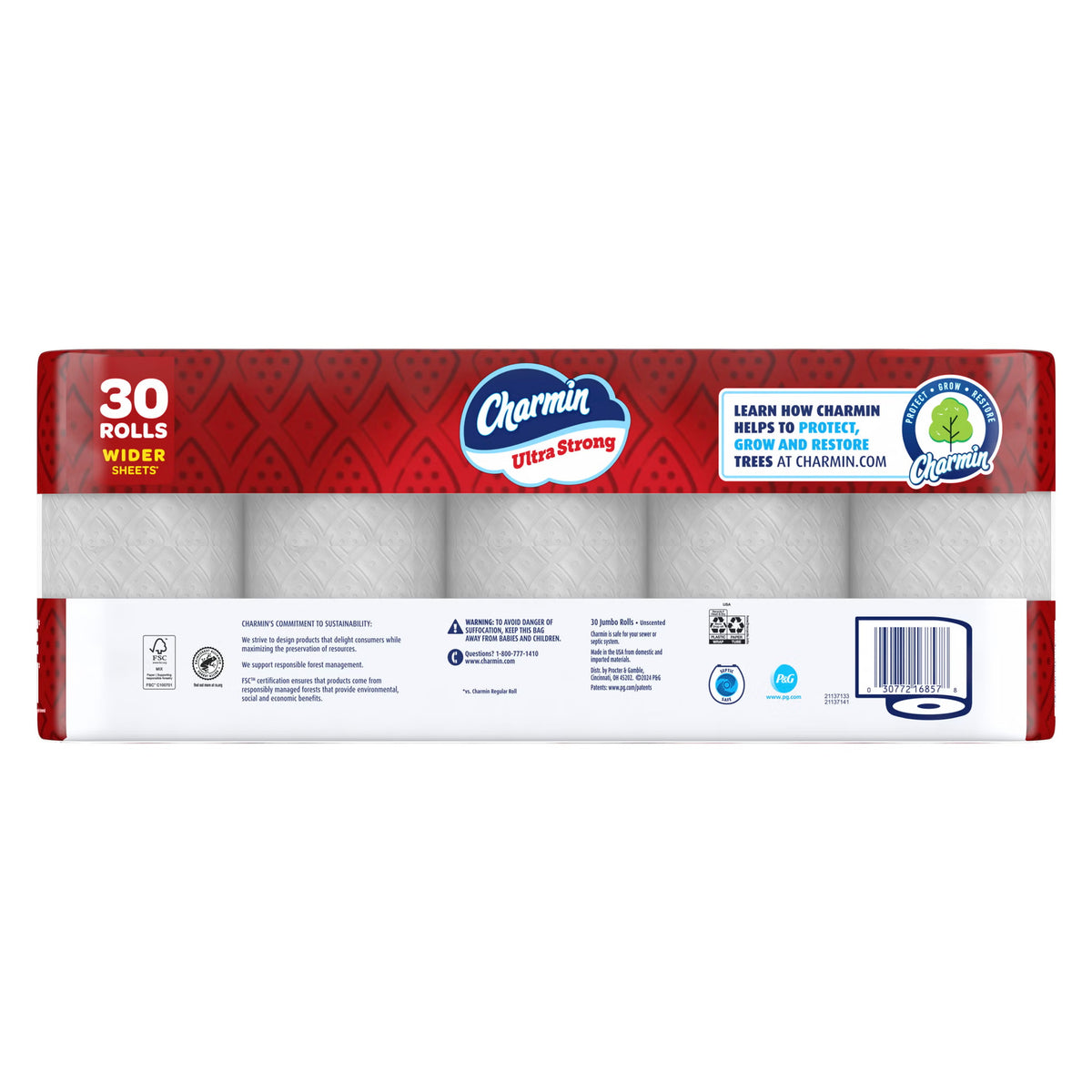 Charmin Ultra Strong Bath Tissue, 2-Ply, 4.5" x 4", 220 Sheets, 30 ct - image 3