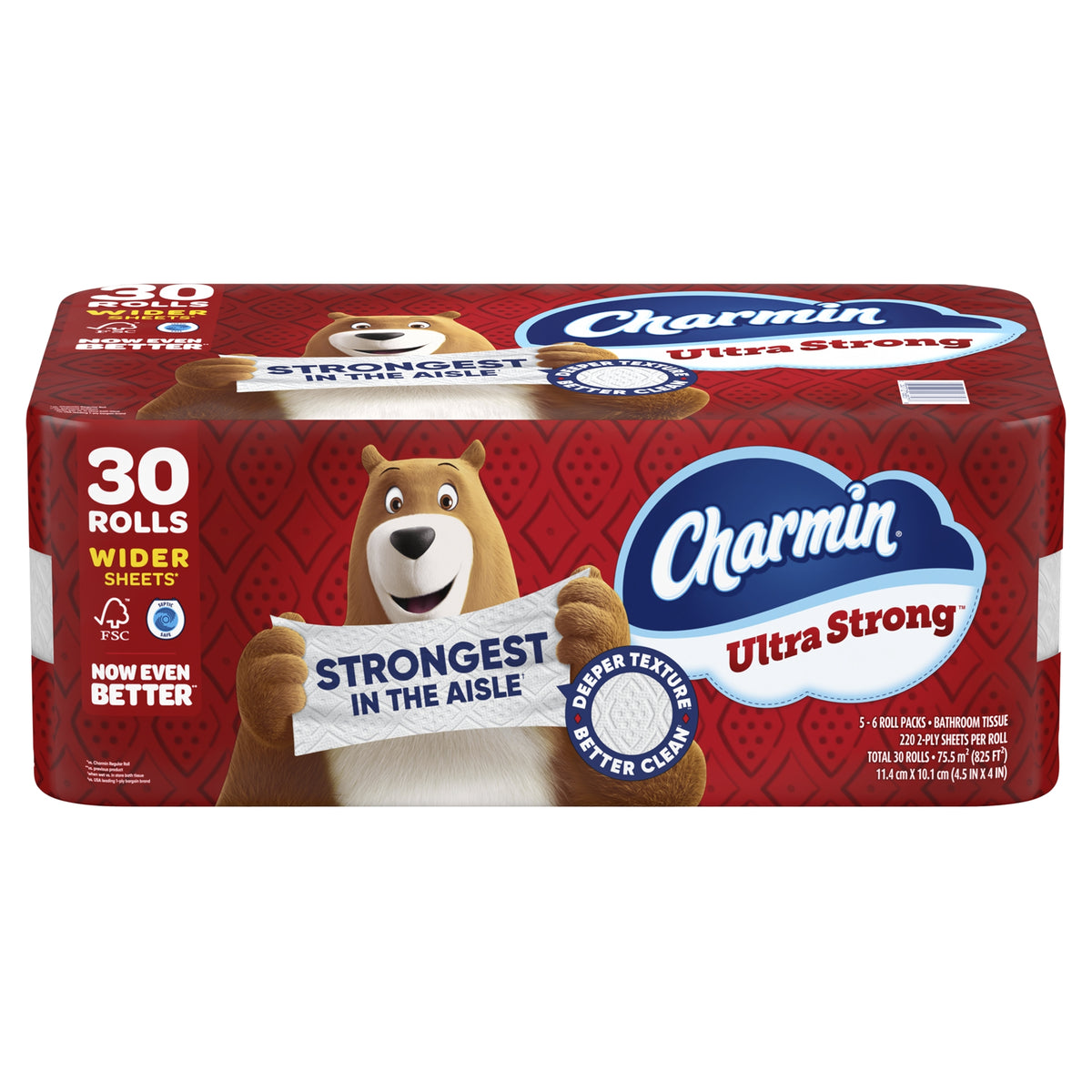 Charmin Ultra Strong Bath Tissue, 2-Ply, 4.5" x 4", 220 Sheets, 30 ct - product image 1