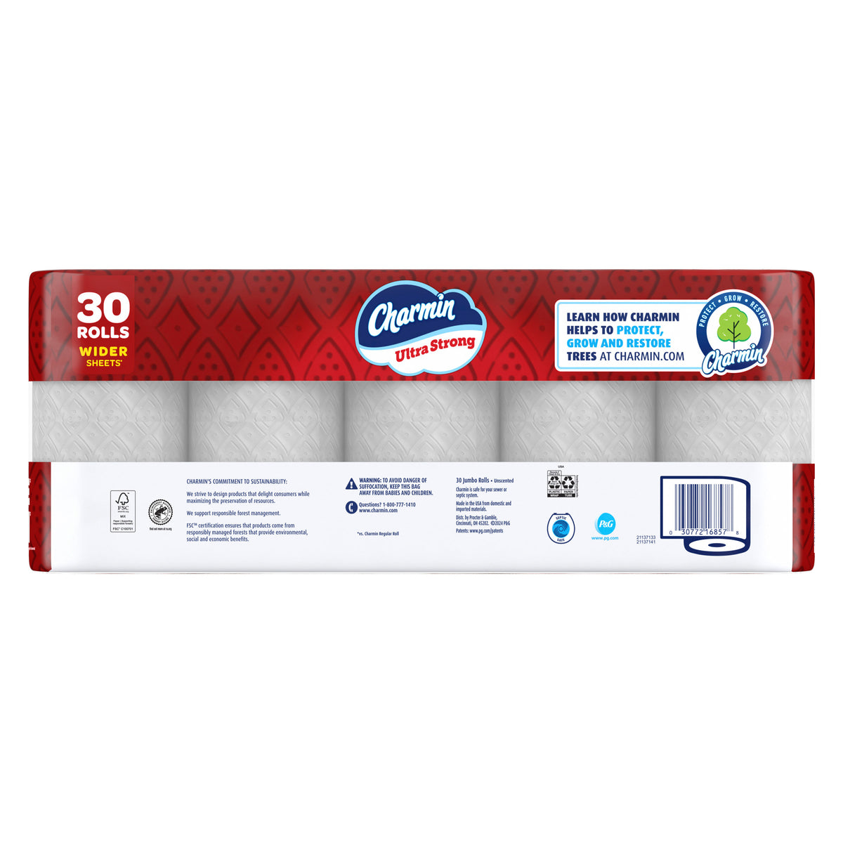 Charmin Ultra Strong Bath Tissue, 2-Ply, 4.5" x 4", 220 Sheets, 30 ct - product image 3