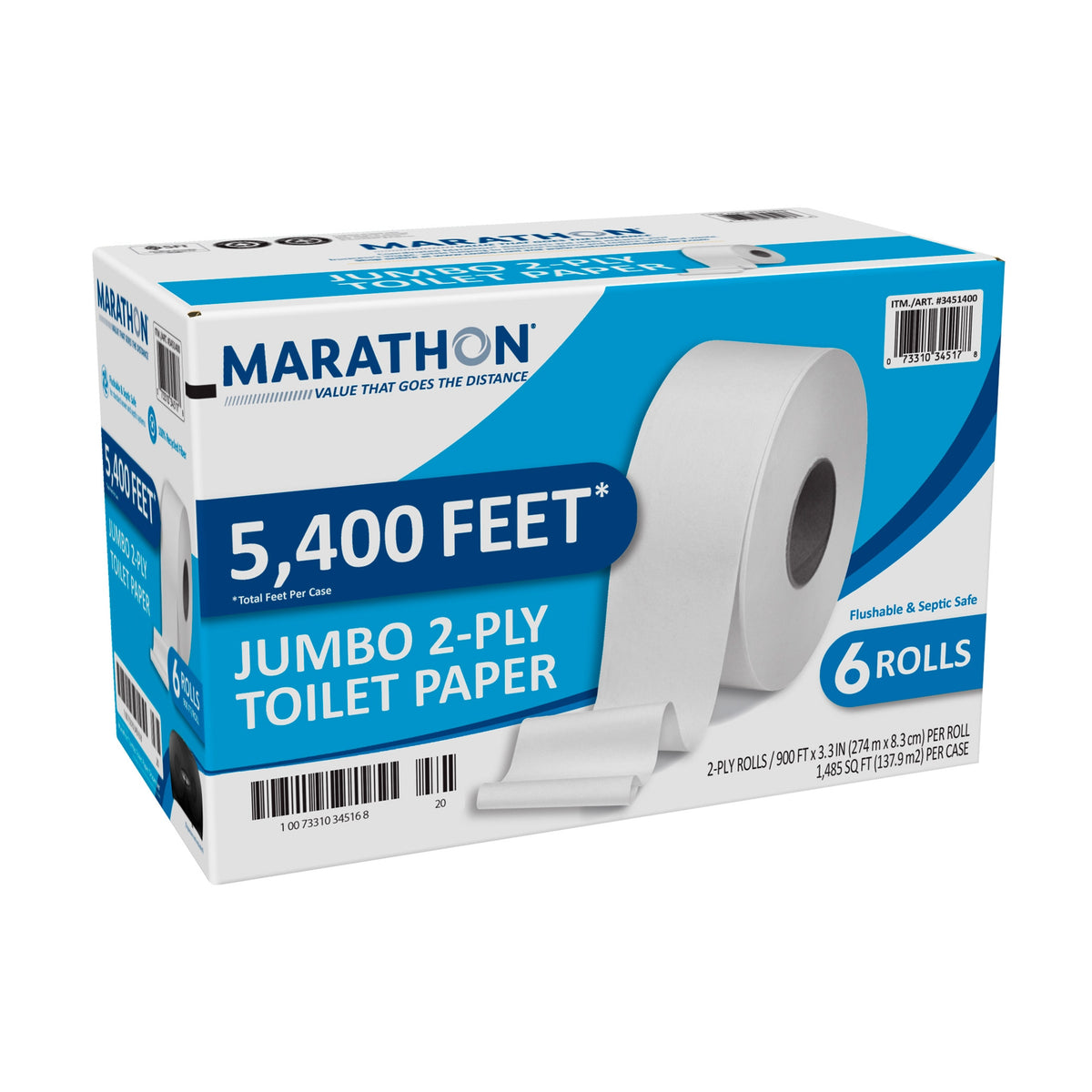 Marathon Bath Tissue, Jumbo Roll, 2-Ply, 3.3" x 900', 6 ct - product image 6