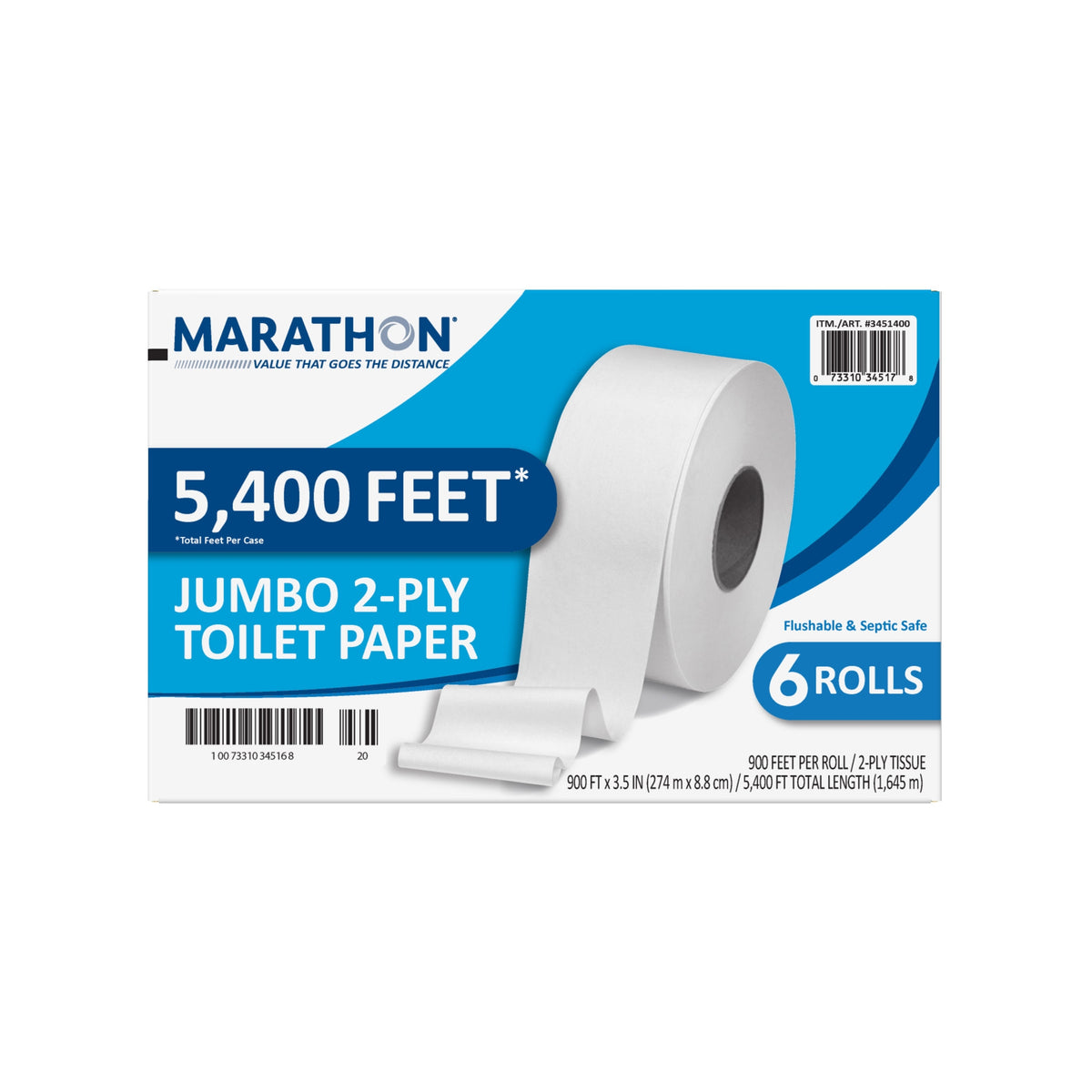 Marathon Bath Tissue, Jumbo Roll, 2-Ply, 3.3" x 900', 6 ct - product image 9