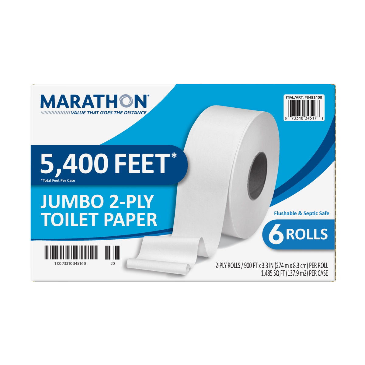 Marathon Bath Tissue, Jumbo Roll, 2-Ply, 3.3" x 900', 6 ct - product image 4