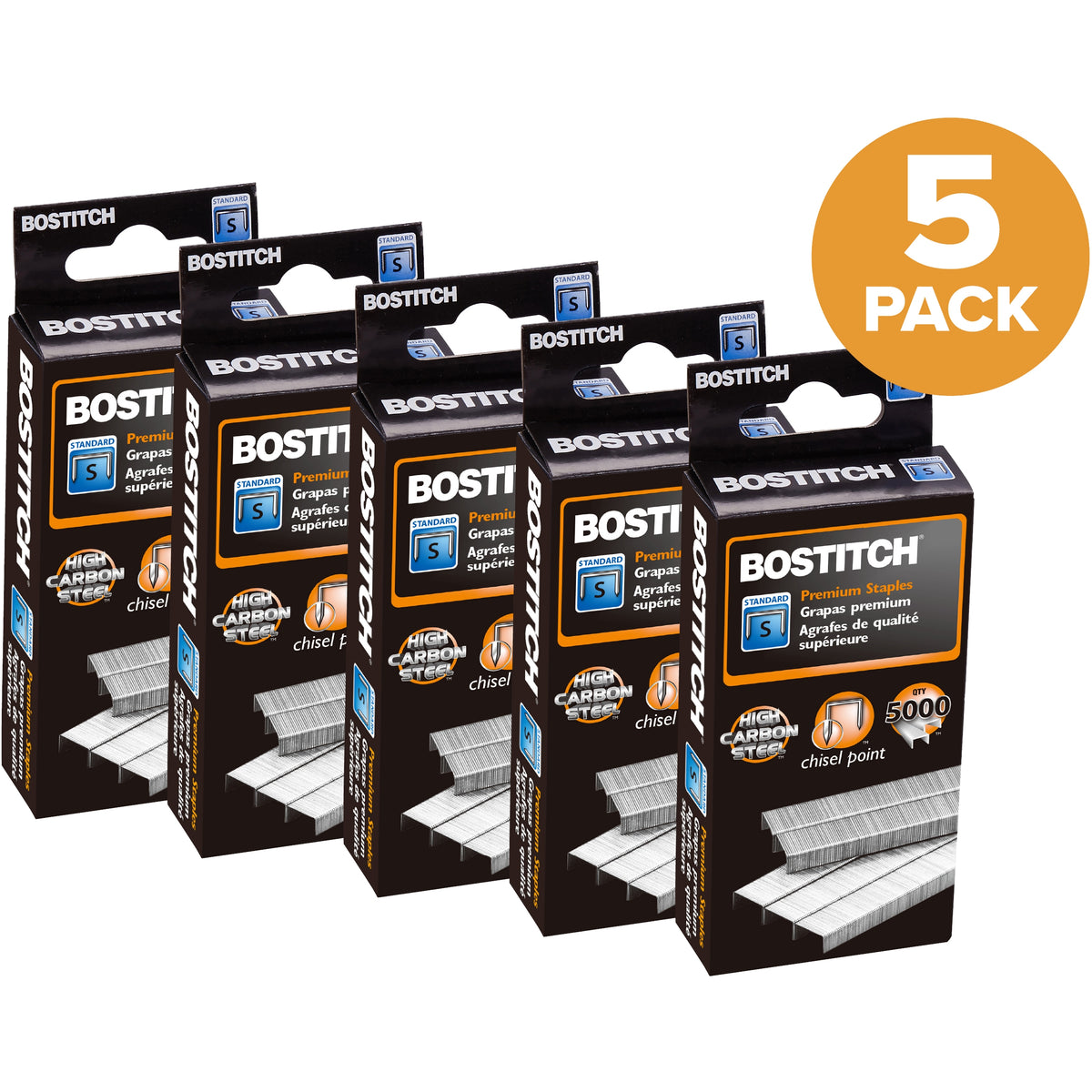 Bostitch 1/4" Premium Staples, Standard Chisel Point, 5000 Staples, 5 ct - product image 2