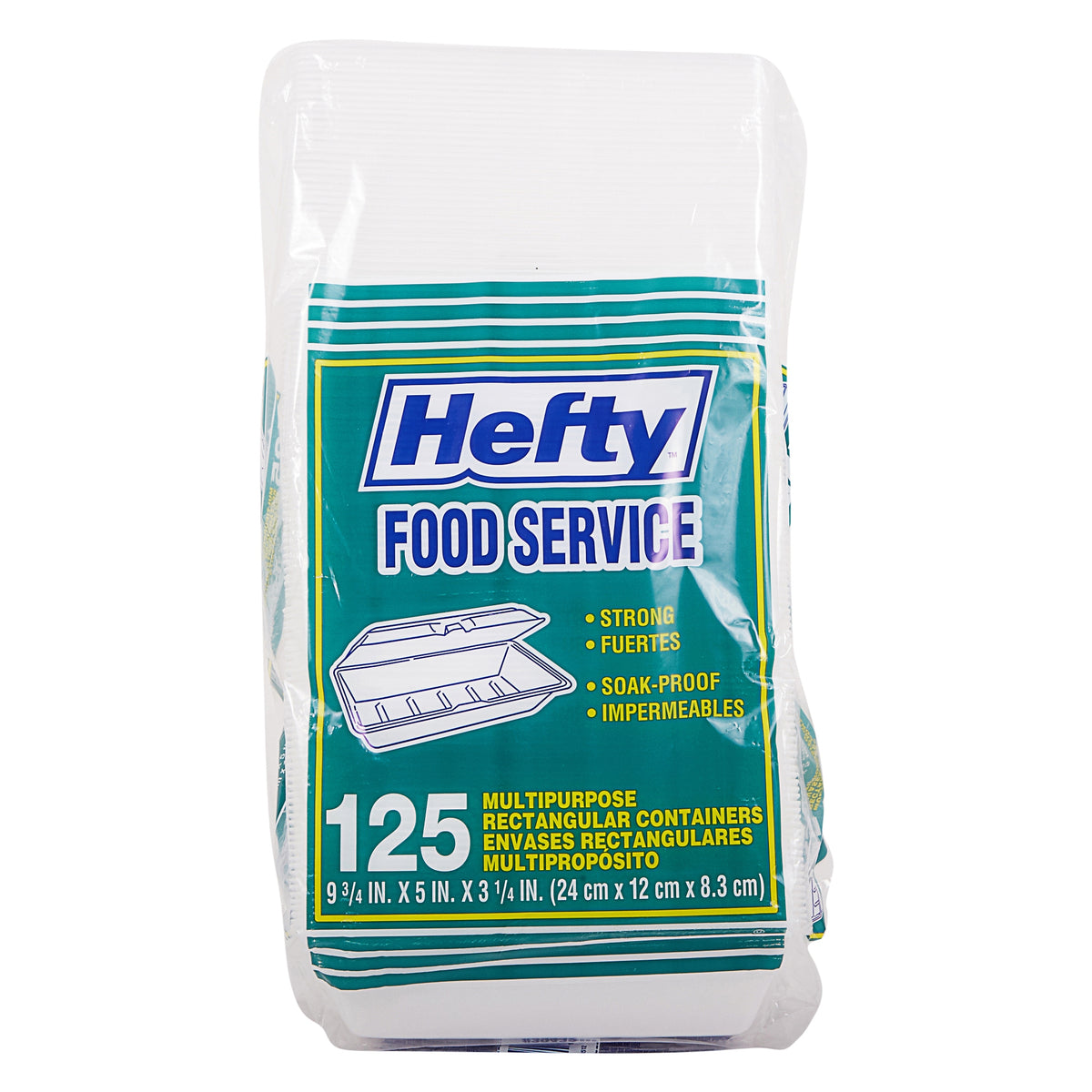 Hefty Foam Hoagie Container, 5"W x 9-3/4"L, White, 125 ct - product image 2
