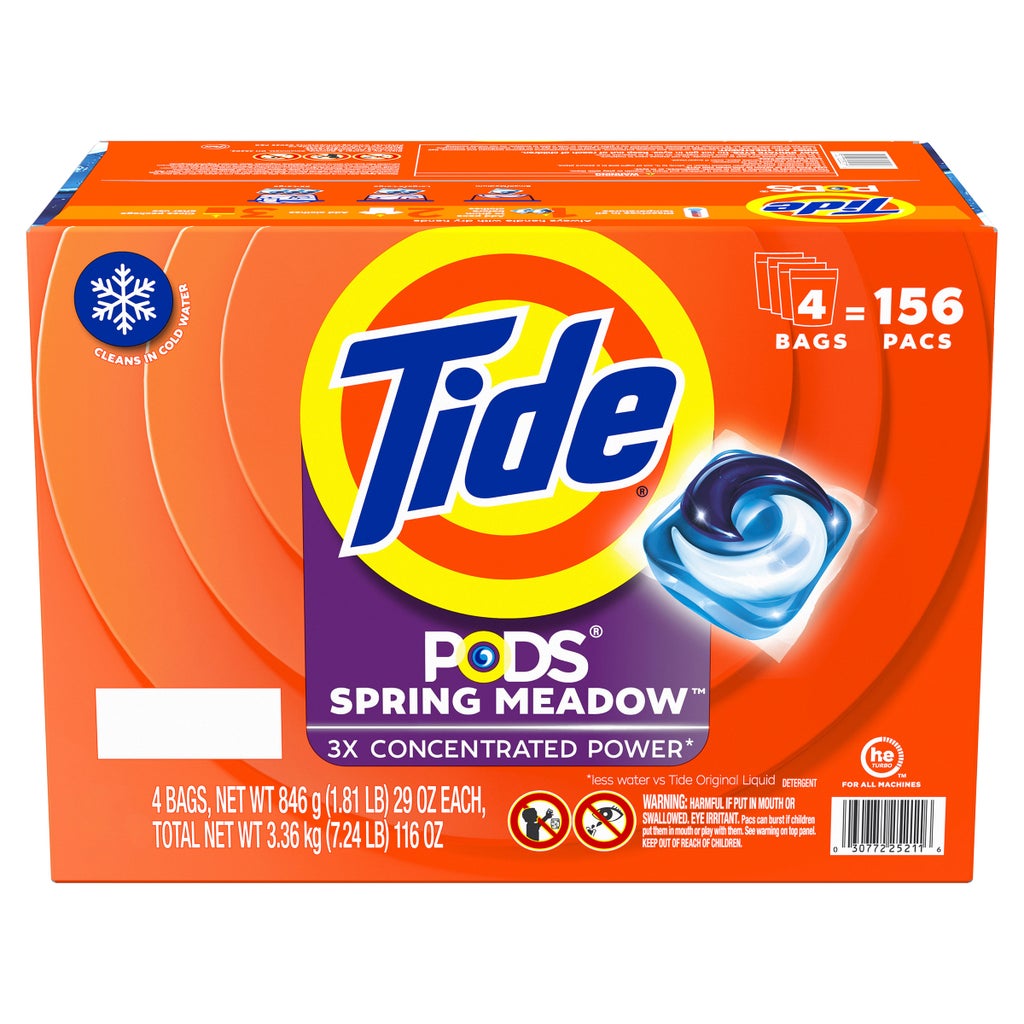 Tide PODS Spring Meadow156pacs four-bag original package