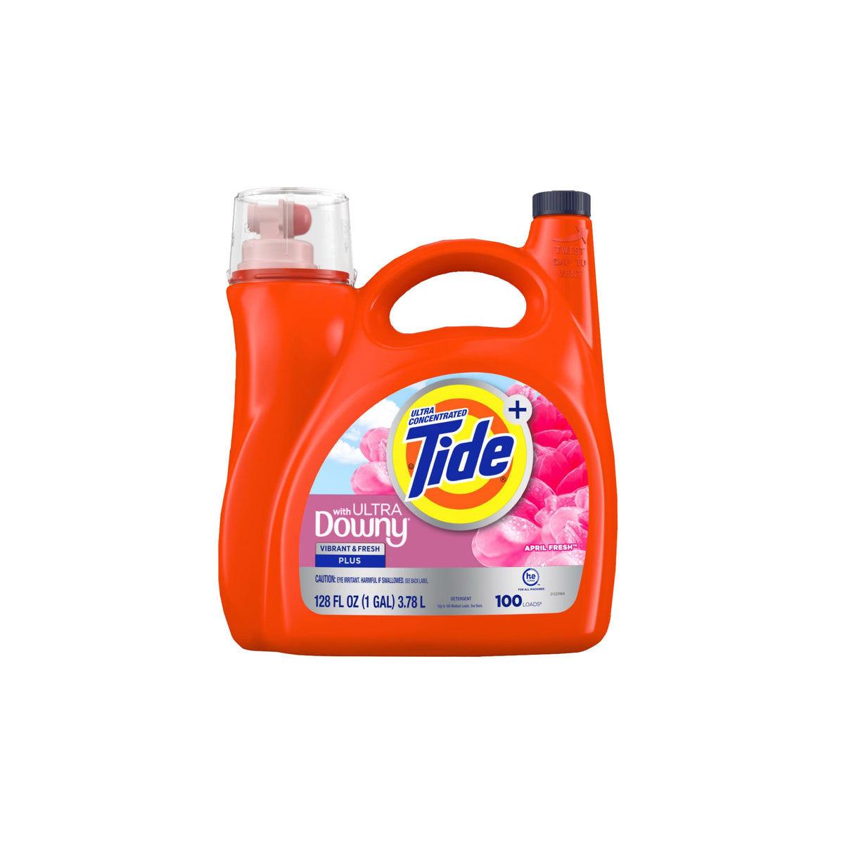 Tide  Ultra Concentrated Liquid Laundry Detergent with Ultra Downy, HE Compatible, April Fresh Scent, 100 Loads, 128 fl oz - product image 3