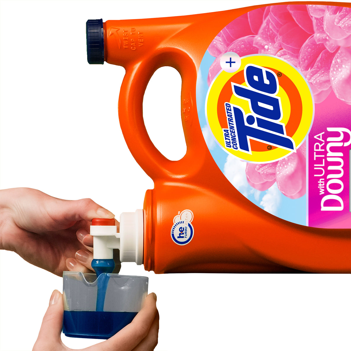 Tide  Ultra Concentrated Liquid Laundry Detergent with Ultra Downy, HE Compatible, April Fresh Scent, 100 Loads, 128 fl oz - product image 4
