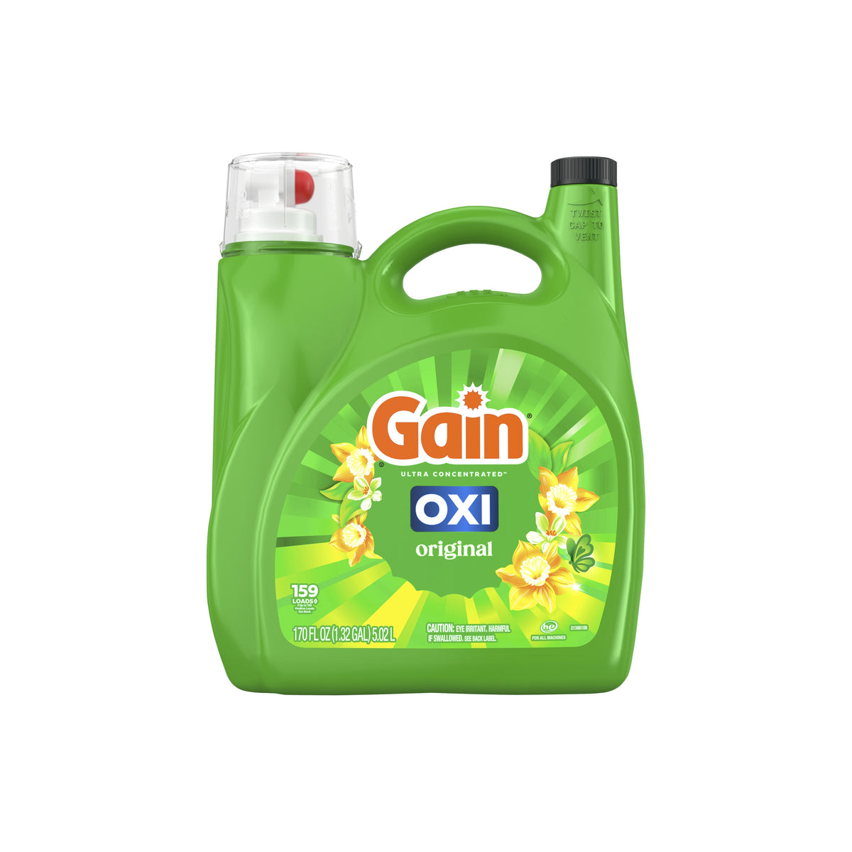 Gain+Oxi Ultra Concentrated Liquid Laundry Detergent, HE Compatible, Original Scent, 159 Loads, 170 fl oz - product image 2