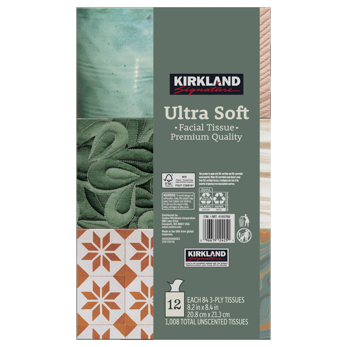 Kirkland Signature Ultra Soft Facial Tissue, 3-Ply, Upright Box, 84 Tissues, 12 ct - product image 3