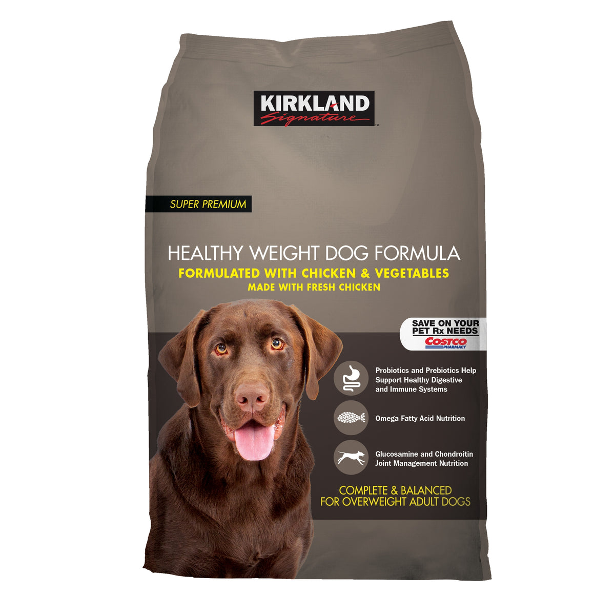 Kirkland Signature Super Premium Healthy Weight Dog Formula, Chicken & Vegetable, 40 lbs - product image 4