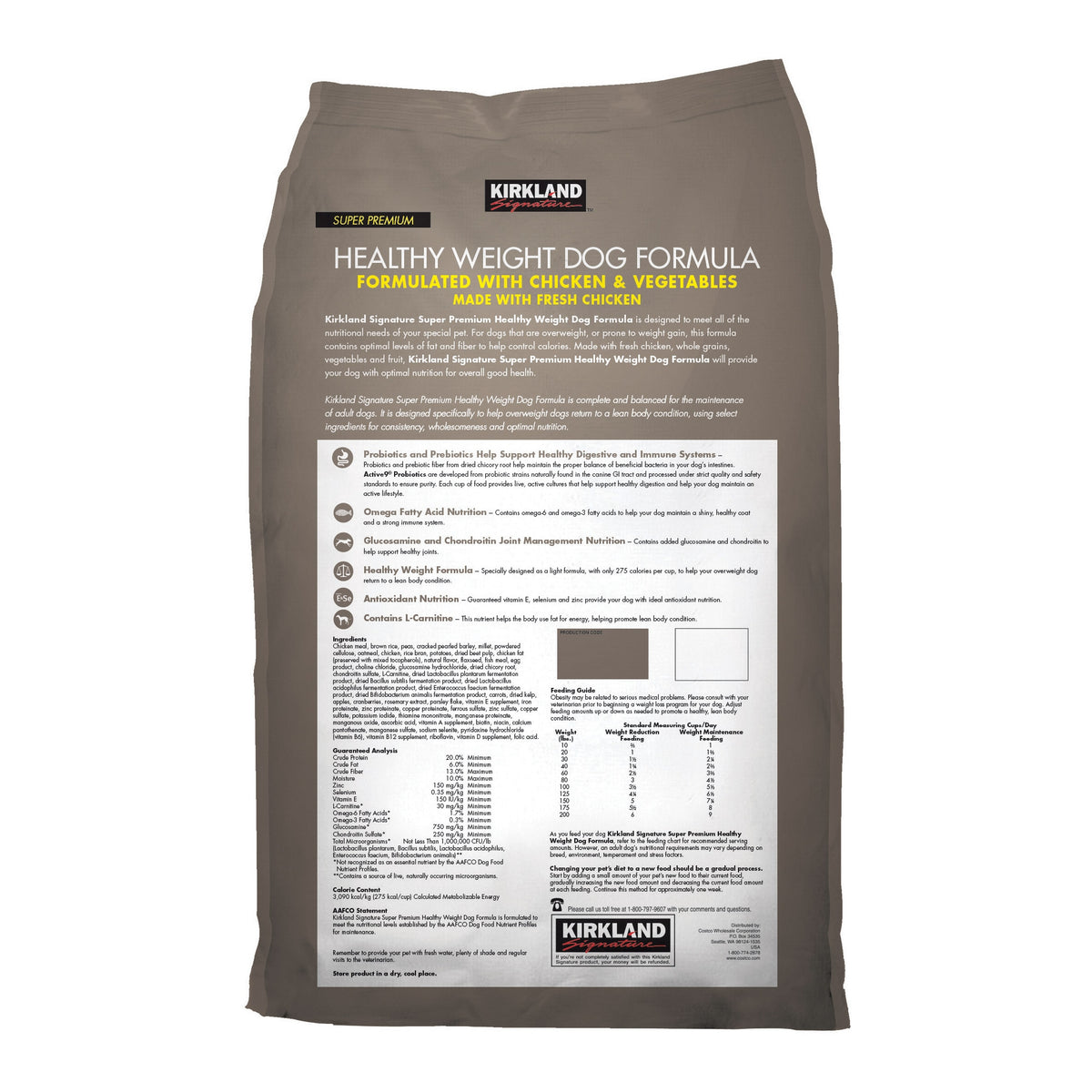 Kirkland Signature Super Premium Healthy Weight Dog Formula, Chicken & Vegetable, 40 lbs - product image 5